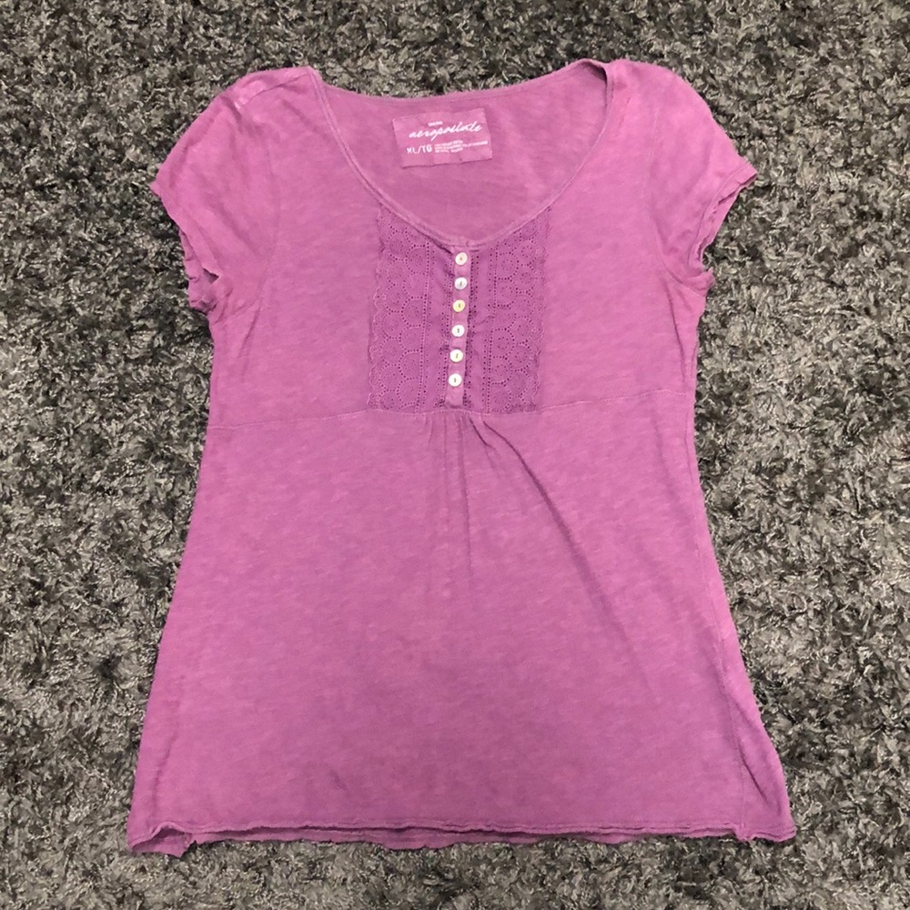 Aeropostale Purple Henley